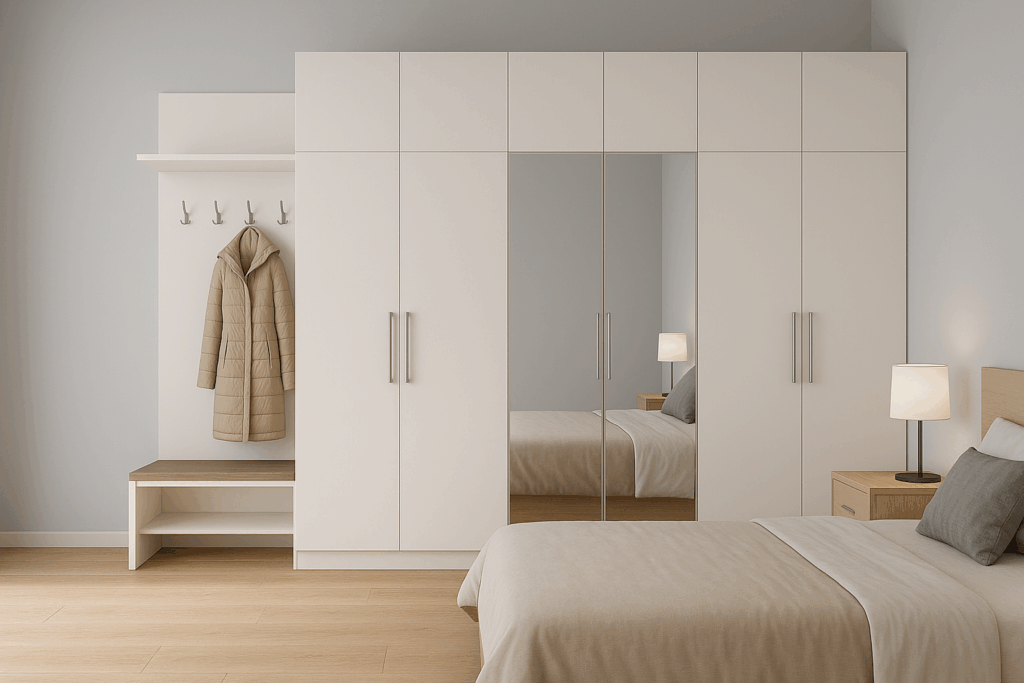 Standartní šatní skříň s klasickými dveřmi